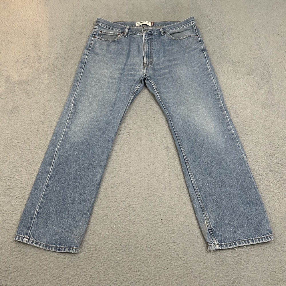 Levis Jeans Mens 38x30 Blue Denim 505 Regular Straight American Work Wear Cotton